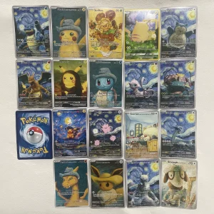 Cartoon Anime Pokemon Ptcg Self-Control Mewtwo Pikachu Collect Trading Signature Flash Card Child Gift 18pcs/set Gift Card Box