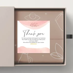 30pcs 8*8cm Thank You Cards for Small Business - Order Confirmation & Appreciation Labels Decorative Gift Pack for Retail Shops