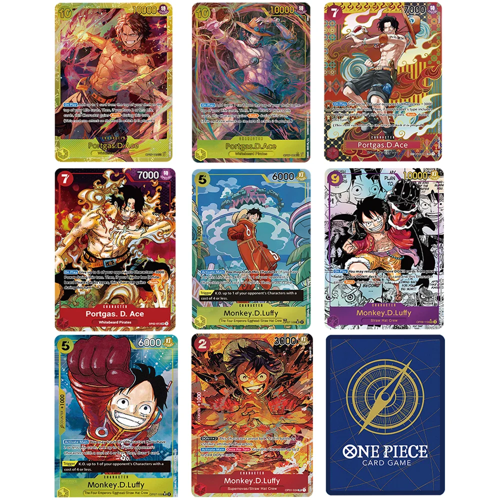Anime One Piece OPCG English Version Monkey.D.Luffy Straw Hat Crew Portgas.D.Ace Whitebeard Pirates Collection Proxy Cards