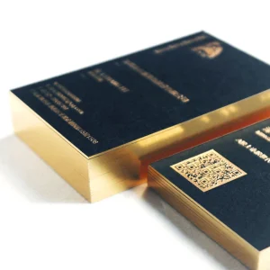 Personalized Custom Business Cards Black Cotton Paper with Gold Foil Stamping & Embossed Debossed Logo for Business