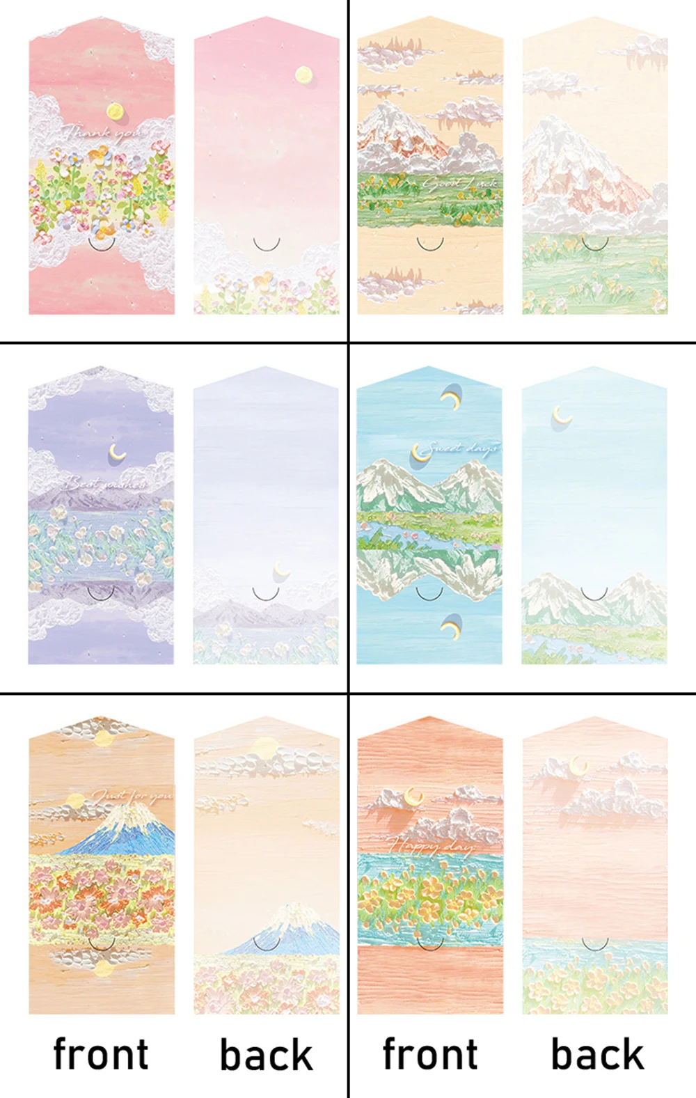 6pcs/set of oil painting style cards Thank you card Folding card Blessing message card Gift card Art painting postcard - Image 5