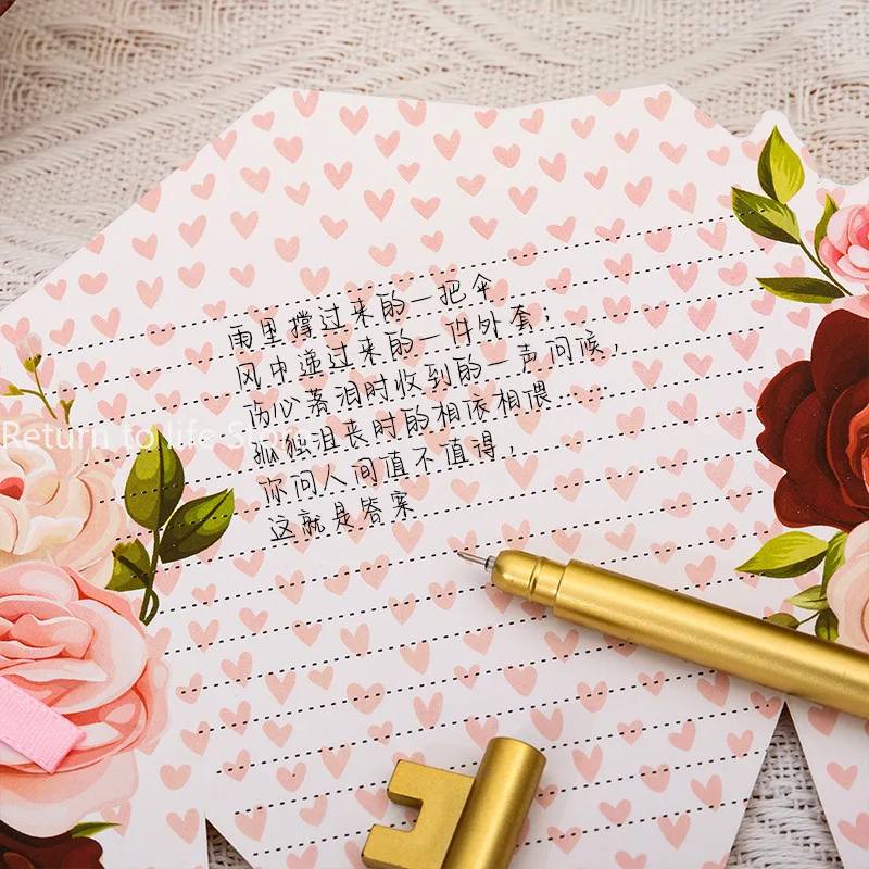 Flower Pattern 3D Foldable Bouquet Greeting Card Blessing Words Wedding Invitation DIY Card Birthday Gift Greeting Card - Image 3