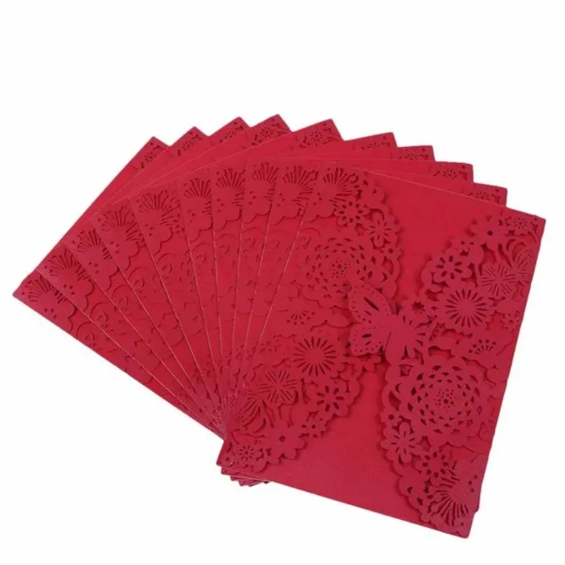 10pcs/pack Butterfly 3D Invitation Card Flower Wedding Cards Debut Invitations Birthday Laser Cut Party Cards 5x7in 5R Size - Image 4