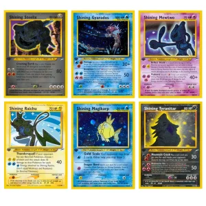 1996 Basic Edition PKM Card Shining Card Neo Series Shining Tyranitar Shining Mewtwo Sabrina 's Gengar Gift Kids Toys Proxy Card