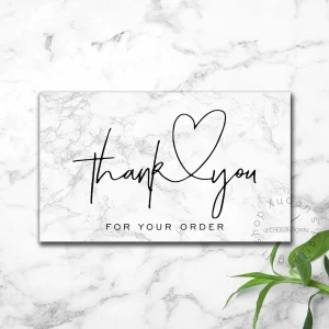 30pcs/pack Marbling Thank You Card For Supporting Business Package Decoration "Gorgeous Thanks" Business Card Handmade With Love