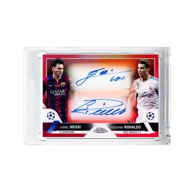 DIY Ultimate 1/1 Messi & CR7 Dual Gold Block Signature Card, Dream Birthday Gift for Football Boys, Luxury Dual Star Memorabilia - Image 3
