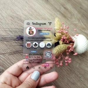 20-200PCS Custom Transparent PVC Business Card Colorful Printing Personalized LOGO Text Thank You Card Free DESIGN 0.38mm
