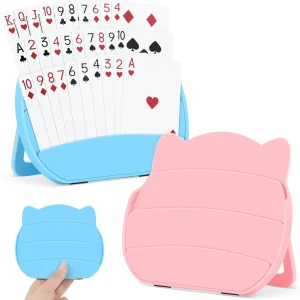 2 Pack Card Holders for Playing Cards | Playing Card Holder for Adults & Seniors, Hands Free Card Game Holder for Arthritis Litt