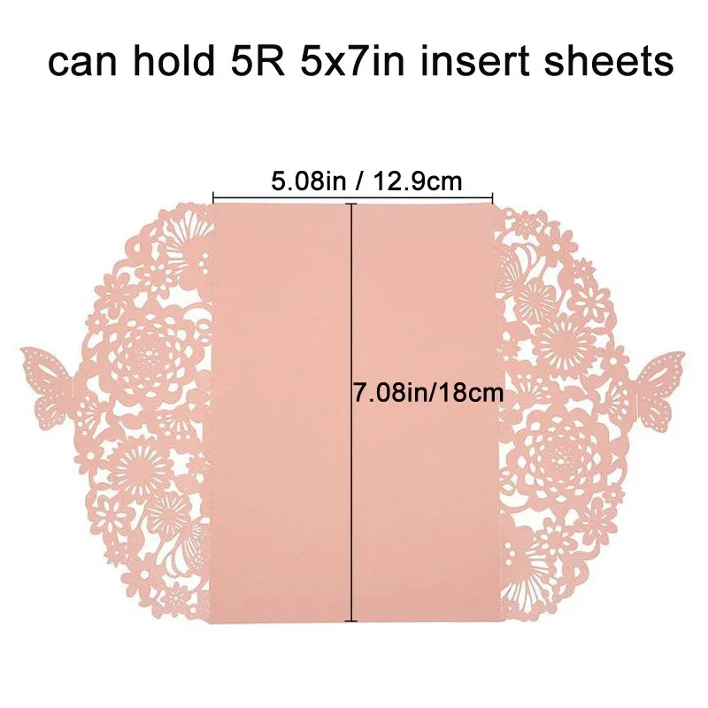 10pcs/pack Butterfly 3D Invitation Card Flower Wedding Cards Debut Invitations Birthday Laser Cut Party Cards 5x7in 5R Size - Image 2